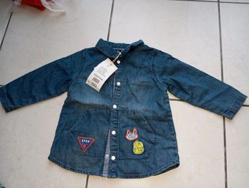 Chemise manches longues DPAM taille 12 mois