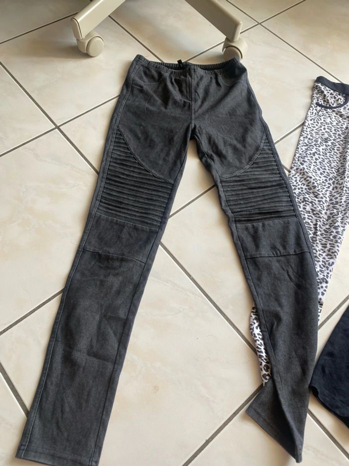 Lot 2 leggings Calzedonia 11, 12 ans noir et gris - photo numéro 2