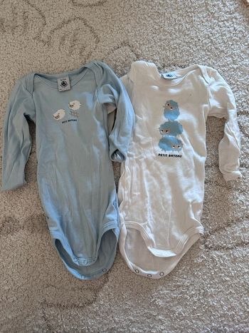 Lot de 2 bodys taille 9 mois petit bateau
