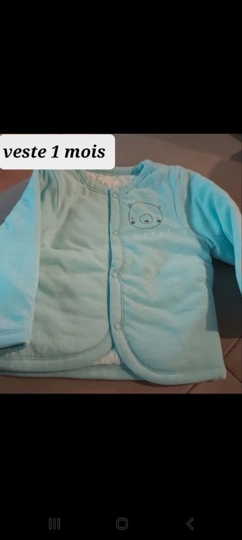 Gilet reversible vert 1 mois