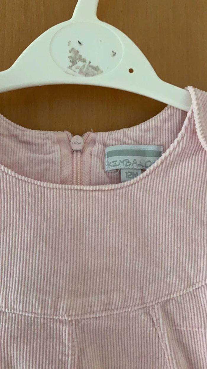 Robe rose pâle en velours 12 mois - photo numéro 3