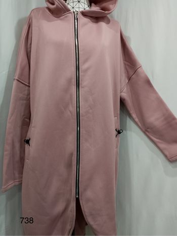 Manteau mi-saison rose grande taille – cardigan élégant à manches longues, doux et chic pour femme