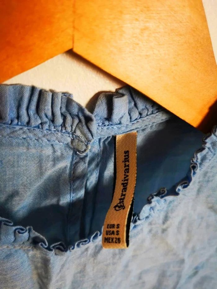 C34 blouse bleu stradivarius S - photo numéro 3