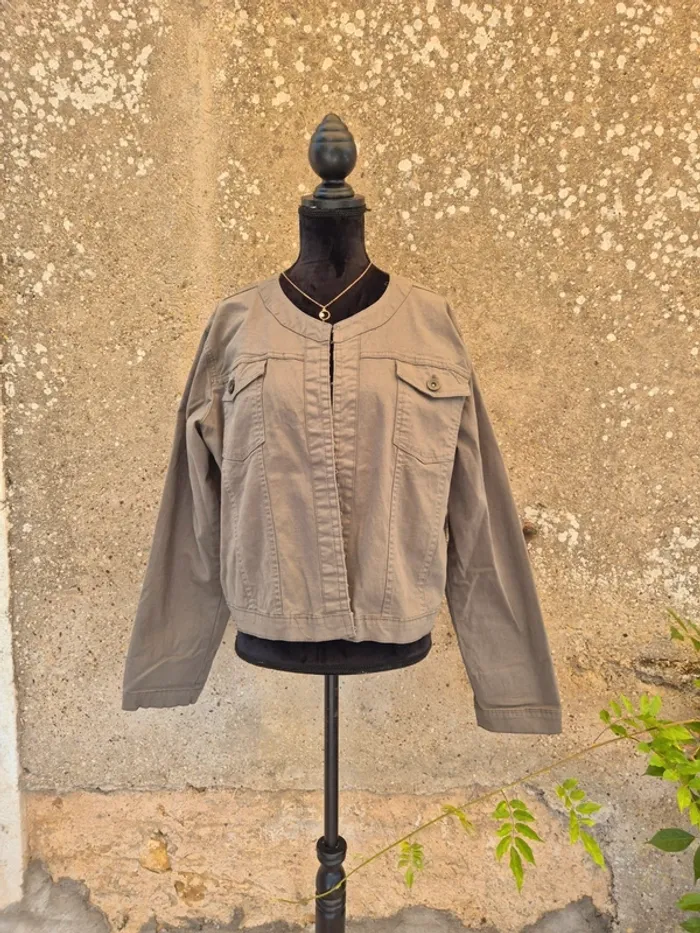 Veste courte en jean kaki Influx T.44
