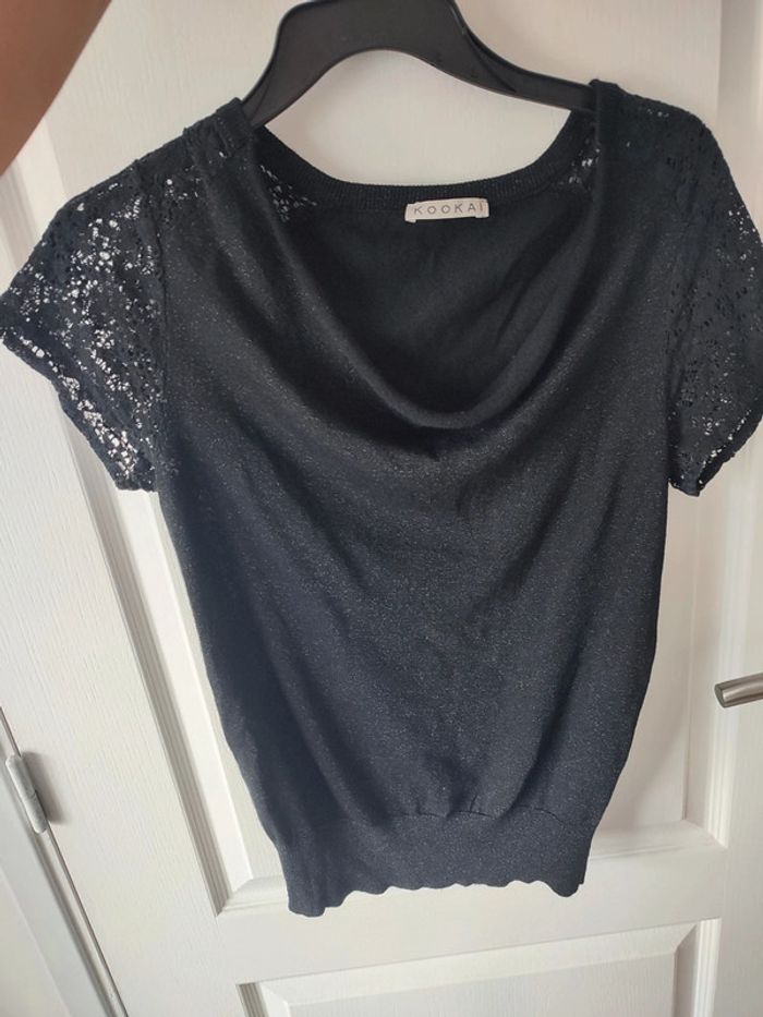 Pull manche courte irisé