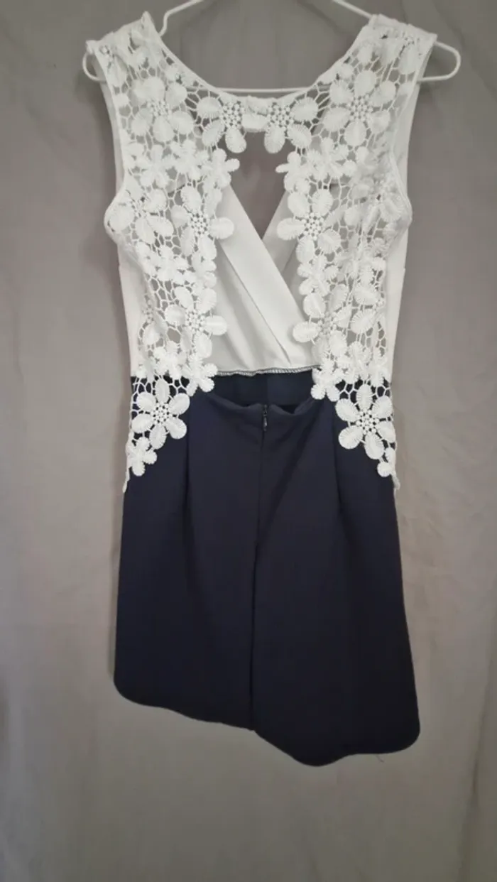 Combi short femme 38 bleu et blanc - photo numéro 2