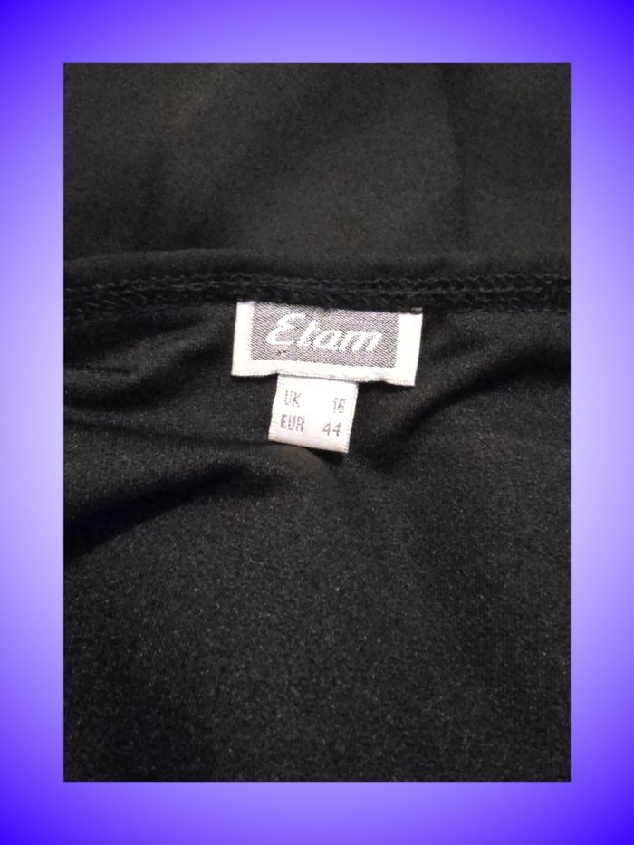 Jupe Noire Longue Fluide Etam – Effet Volanté Asymétrique – Taille 44 XXL – Très Bon État 
​ - photo numéro 3