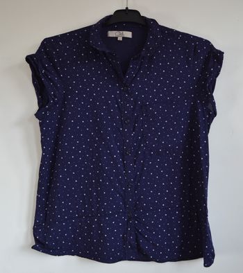 Chemise femme Ckh Clockhouse bleu marine imprimé cœurs taille 40