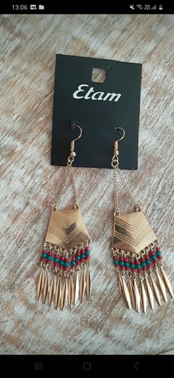 boucles d'oreilles neuves etam