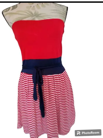 robe bustier 36  rouge bleu