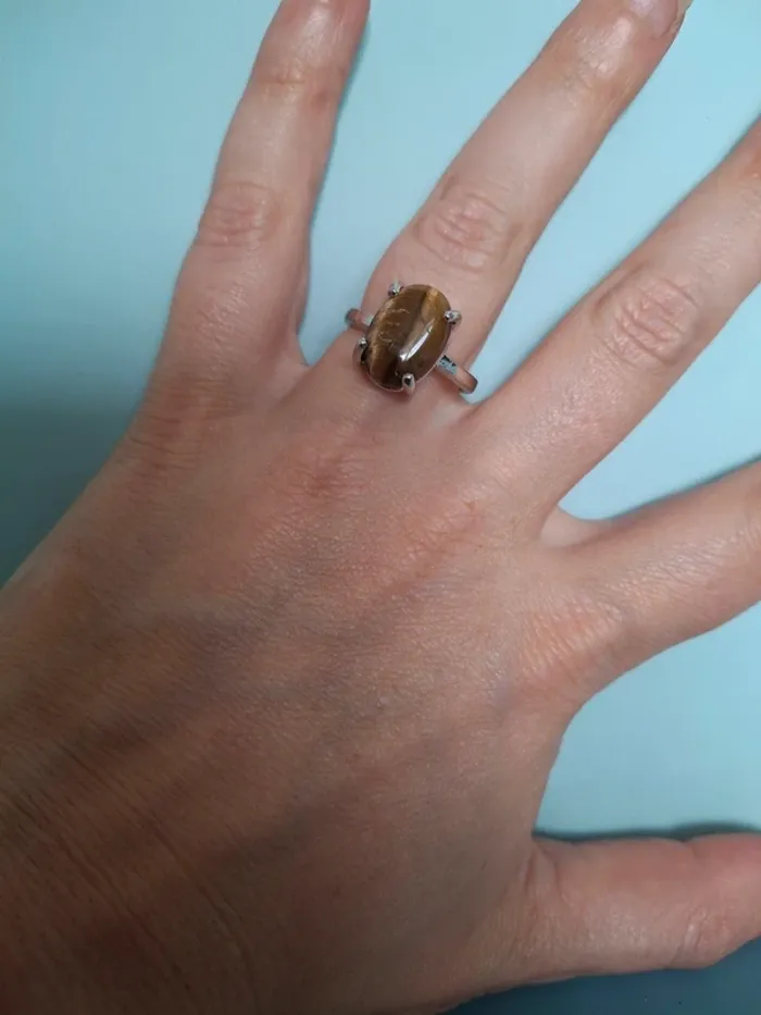 Bague Œil de tigre - Taille 18 - photo numéro 5