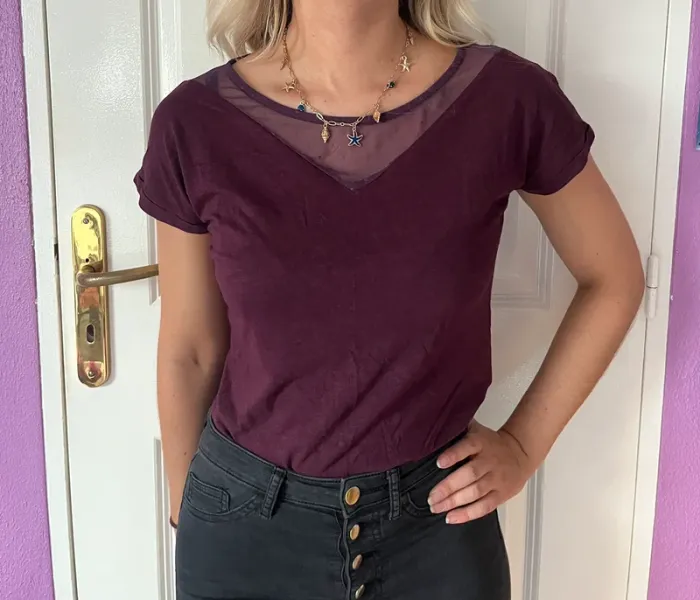 T-shirt violet cache cache