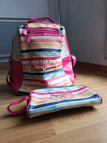 Ensemble sac à dos et trousse colorée Pépé Jeans