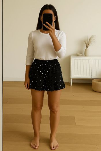 Short fluide à pois neuf
