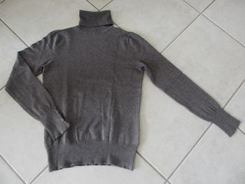 Pull col roulé couleur taupe femme Camaïeu – Taille XS