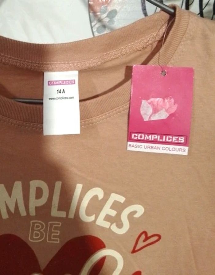tee shirt taille 14 ans - complices - vieux rose - photo numéro 2