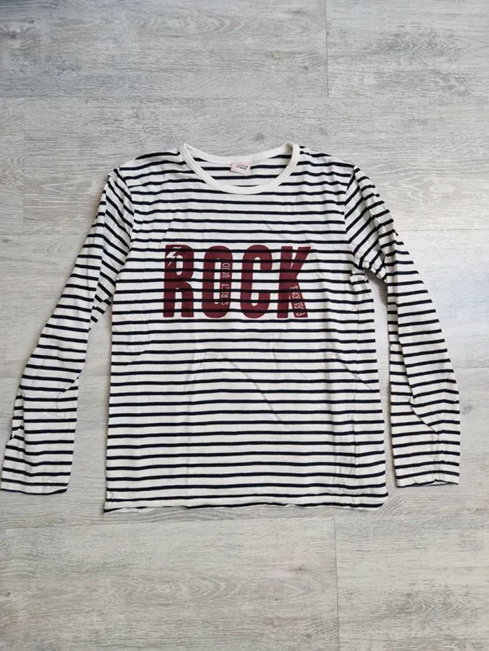 Tee-shirt manches longues marinière Tape à l'œil 12 ans