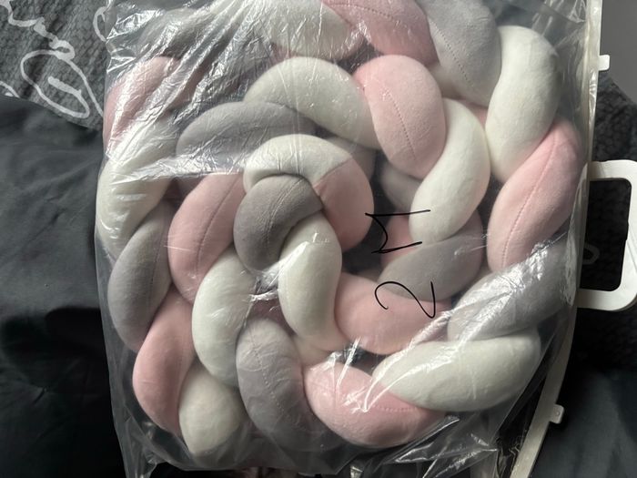 Tresse de lit de Maitre, rose, gris blanc