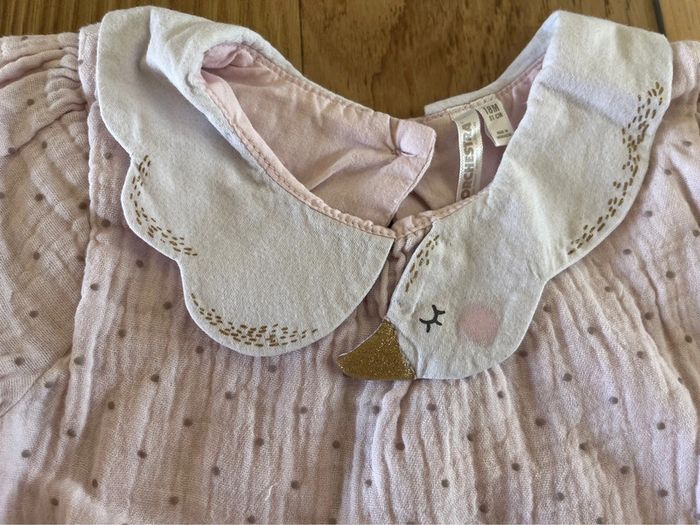 🦢 Tunique rose pâle à pois – 18 mois – Orchestra – Col cygne trop chou ! 🎀 - photo numéro 4