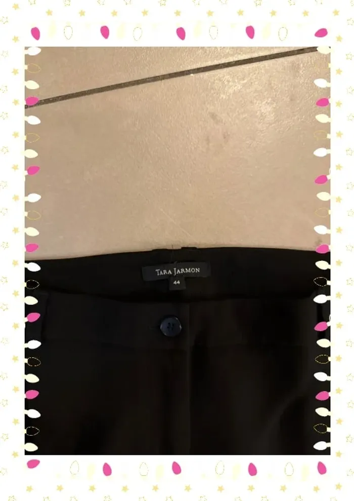 Pantalon 3/4 femme noir comme neuf mis une fois tara jarmon taille 44 - photo numéro 3