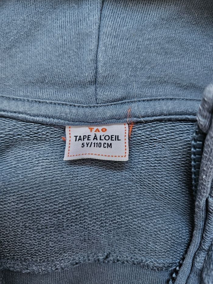 Sweat zippé à capuche bleu Tape à l'oeil 5 ans - photo numéro 9