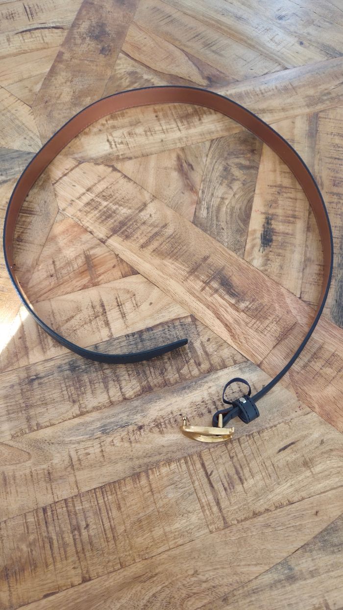 Ceinture Coach noir avec boucle C dorée Taille 100 - photo numéro 8