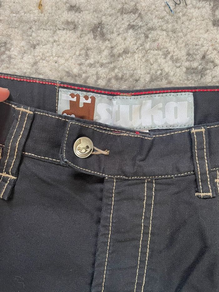 Pantalon baggy large Stucka style jnco cargo brodé streetwear hip-hop y2k skater taille 38US - photo numéro 7