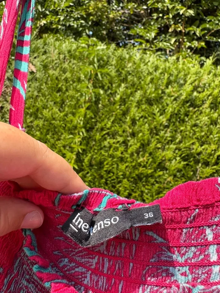 Robe à bretelles rose à motif floral – Marque In Extenso - photo numéro 3