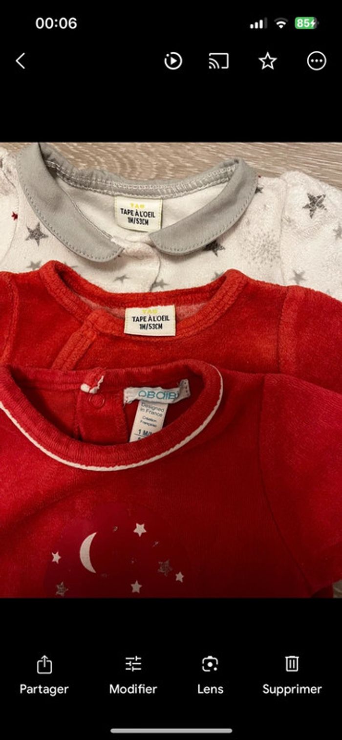 Lot de pyjamas 1-3 mois - photo numéro 2