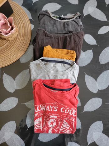 Lot de 5 tee-shirts manches longues garçon 8 ans multicolores