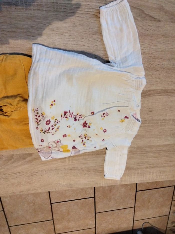Ensemble taille 3 mois blanc et jaune - photo numéro 2