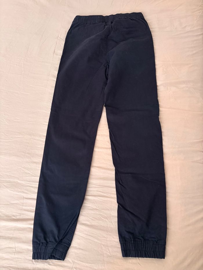 pantalon garçon 14 ans kiabi coton bleu marine élastiques