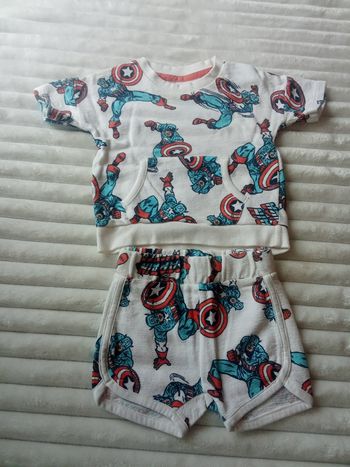 Ensemble short 0/3 mois 62 cm