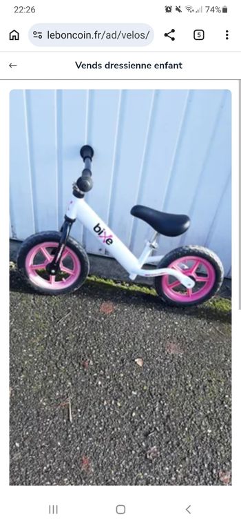 Vends draisienne fille