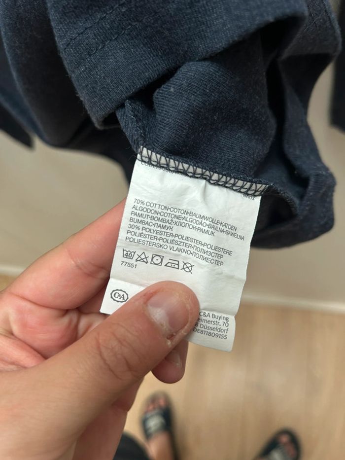 T-shirt à manches longues en coton taille s  bleu marine - c&a - photo numéro 3