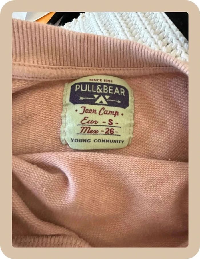 Pull&Bear Sweat rose à motif - Taille 36 - Très bon état - photo numéro 12