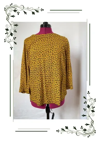 Blouse manches trois quarts Bréal, taille 40 moutarde