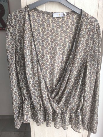 Blouse effet cache-cœur transparent femme