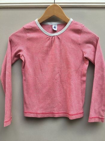 Tee shirt rayé rouge et blanc Petit Bateau 10 ans