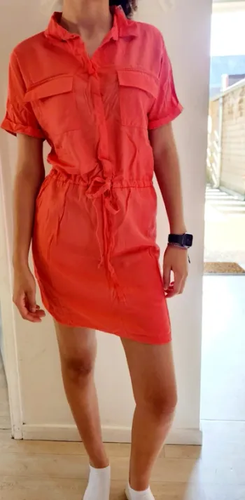 Robe chemise corail légère  Kiabi 36 Neuve avec étiquette