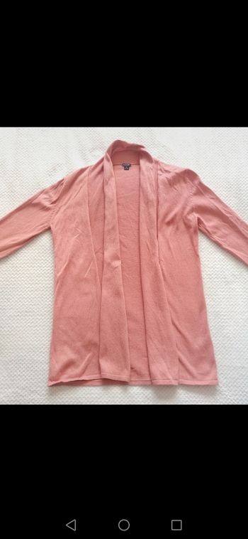 Gilet long vieux rose