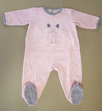 Pyjama velours motif chat Petit Bateau 3 mois