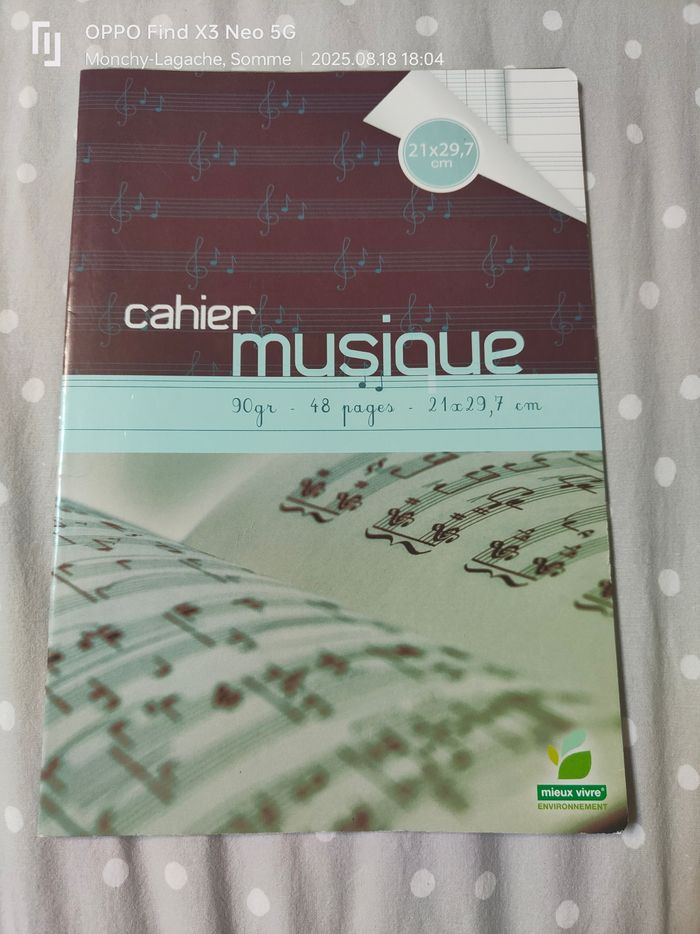 Cahier de musique 48 pages 21x29,7cm 90gr Réduction jusqu'à -70%
