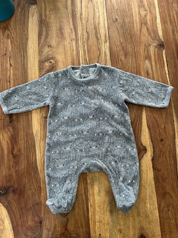 Pyjama gris ours 1 mois Kiabi
