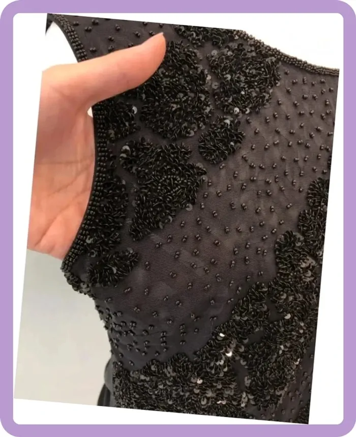 Top strass et perles Escada noir L - photo numéro 7