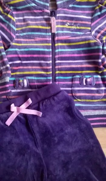 Ensemble velours fille Orchestra taille 12 mois
