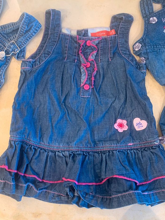 Lot 3 robes en jeans 6 mois fille ete bébé - photo numéro 3