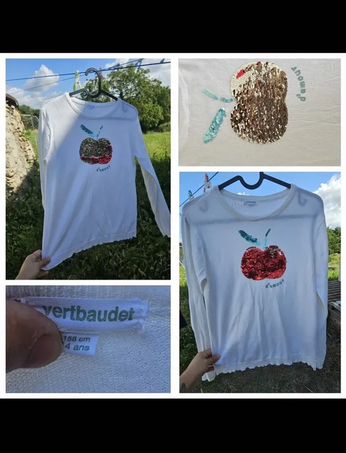 Pull en maille 14 ans fille verbaudet sequins - photo numéro 2