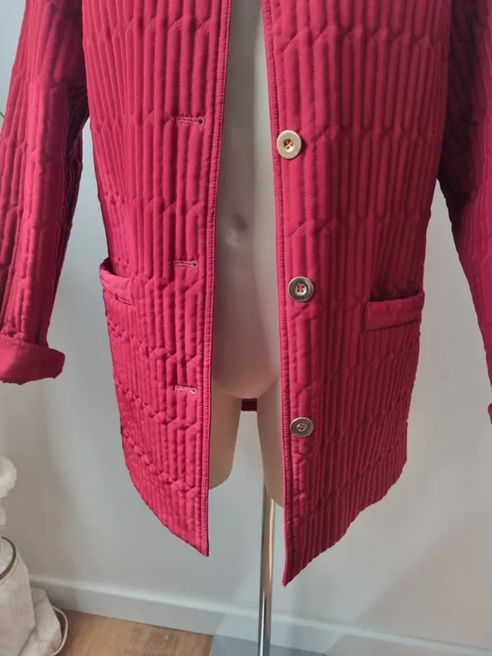 Veste rouge matelassé vintage - photo numéro 9