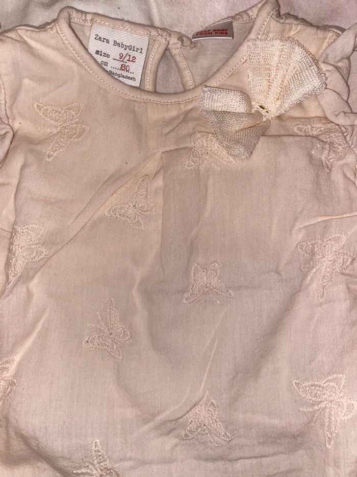 Ensemble t-shirt et jeans, taille 9-12 mois, marque Zara Babygirl. - photo numéro 5
